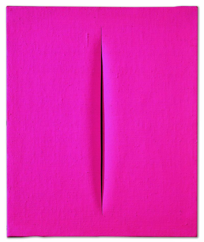 Lucio Fontana, Concetto Spaziale, Attesa, 1964/65, Dispersionsfarbe auf Leinwand, 46 x 38 cm, erzielter Preis € 552.000