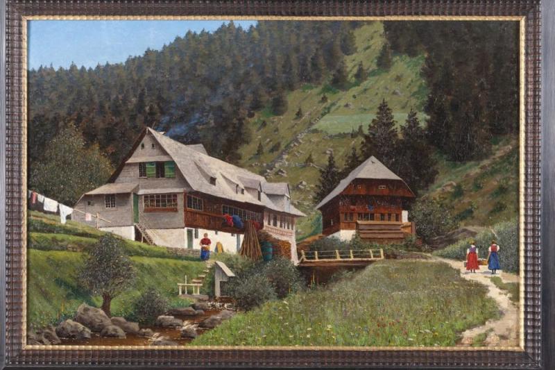 vDischler, Hermann Prof. 1866 Freiburg - 1935 Hinterzarten. Öl/Lw. Aus dem Schwarzwald.  Mindestpreis:	2.800 EUR