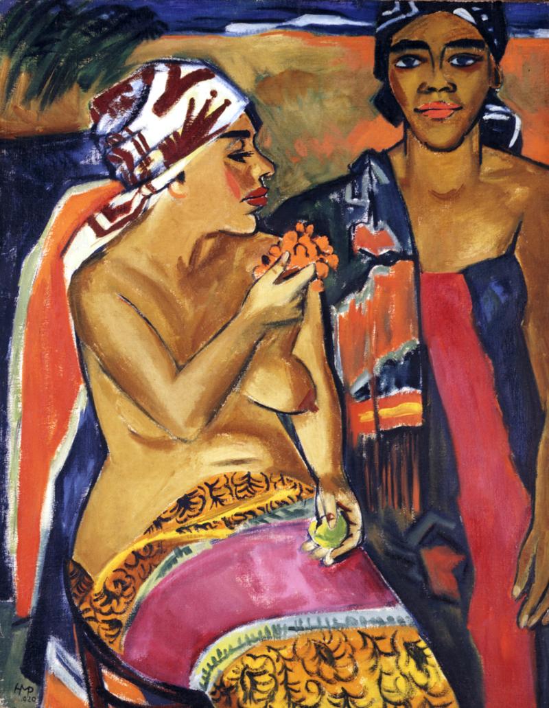 Max Pechstein, Frauen mit buntem Teppich, 1920, Öl auf Leinwand, 117 x 91.5 cm, Kunstmuseum Luzern