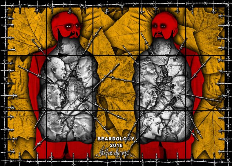 Gilbert & George BEARDOLOGY, 2016 Mixed media 226 x 317 cm