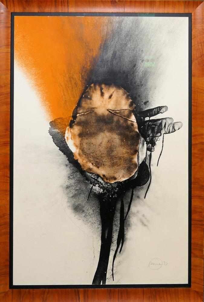 Otto Piene, Feuerblume in Ocker, Farboffsetlithographie von 1973 Schätzpreis:	700 - 900 EUR