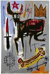 Jean-Michel Basquiat Loin 1982 Acrylic, colored oil sticks and pastel on canvas, 72 x 48 in.