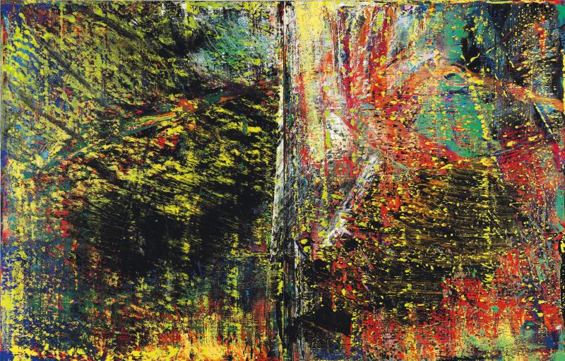 Gerhard Richter Abstraktes Bild numbered 636 TEIL A on the reverse of the right panel; signed, dated 1987, and numbered TEIL B on the reverse of the left panel oil on canvas  2 panels, each: 102⅜ by 78⅞ in. | 260 by 200.5 cm. overall: 102⅜ by 157¾ in. | 260 by 401 cm. Estimate in the region of $30 million