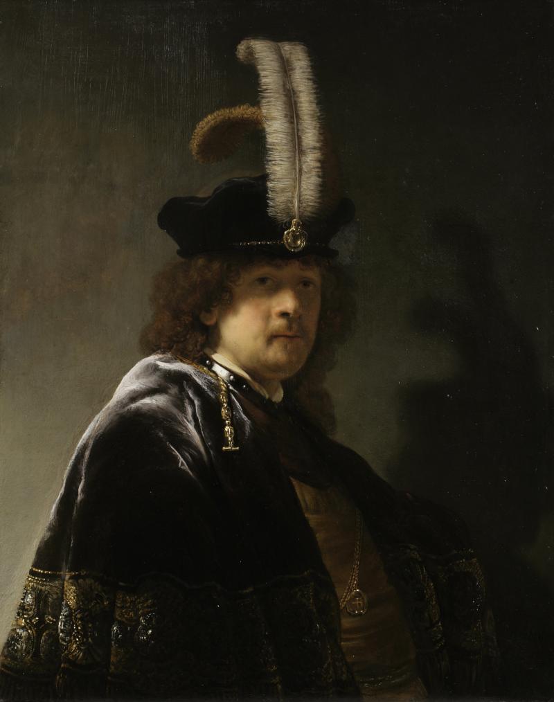 Rembrandt van Rijn (1606-1669) Zelfportret met gevederde baret, 1635 Doek, 91 x 72 cm Gesigneerd Rembrandt /f. 1635 National Trust, Buckland Abbey, Devon – The Samuel Collection