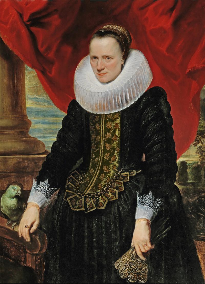 Anthonis van Dyck (1599 - 1641) Bildnis einer Dame mit einem Papagei, Öl auf Holz, 121 x 88 cm, erzielter Preis € 1.425.000