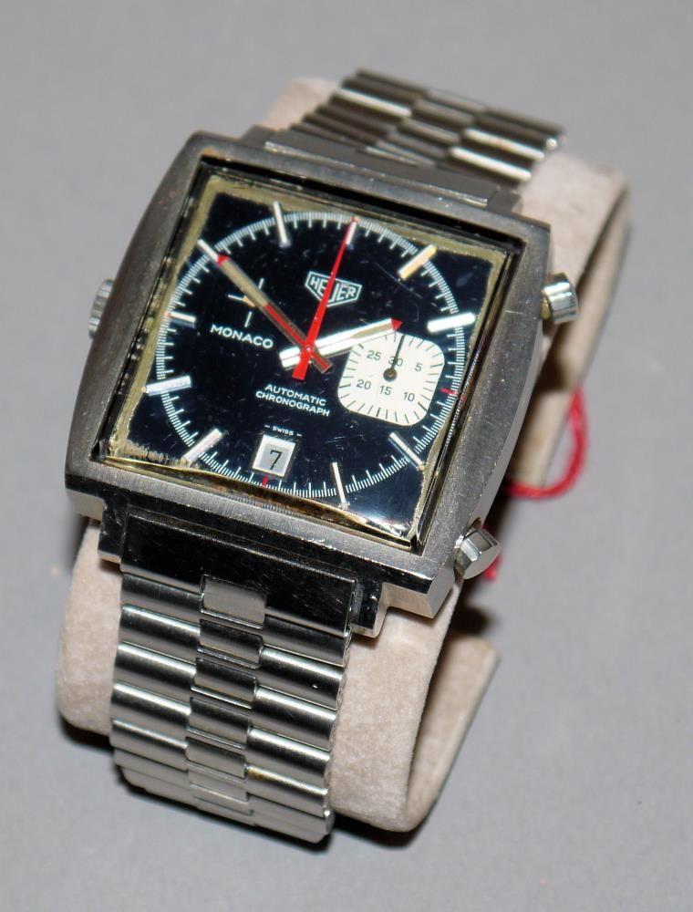 Herren-Armbanduhr Tag Heuer Monaco um 1970, Aufrufpreis:	1.000 EUR Schätzpreis:	3.200 - 3.500 EUR