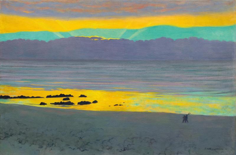 3029 FELIX VALLOTTON Coucher de soleil jaune et vert. Öl auf Leinwand. 54 x 81 cm. Ergebnis: CHF 883 000