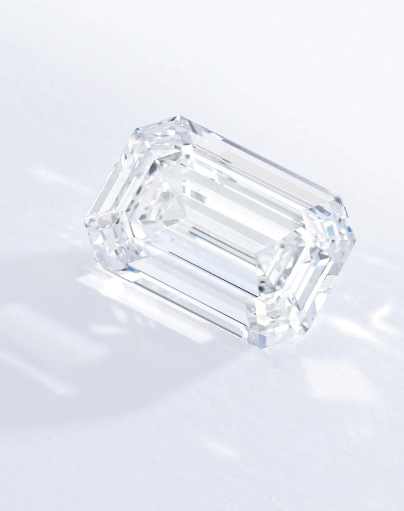 Lot 222 An Important Diamond Ring Set with an emerald-cut diamond weighing 25.03 carats Estimate $2.9/3.5 million