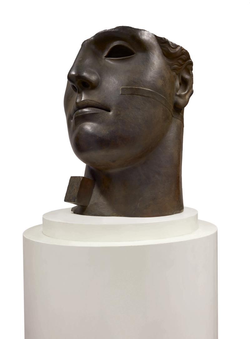 Igor Mitoraj, Centurione, circa 1986, bronze on wooden base, 1986, bronze $162,500 (£127,752 )