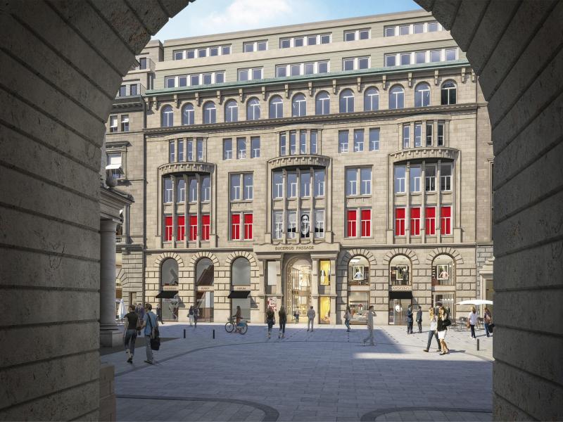 Visualisierung Zugang des neuen Bucerius Kunst Forums vom Alten Wall (Adolphsplatz) © Art-Invest Real Estate GmbH & Co. KG