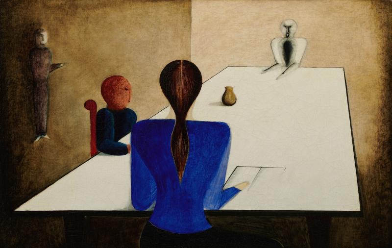 Lot 11 Oskar Schlemmer, Tischgesellschaft (Group at Table), 1923 (est. £1,000,000-1,500,000)