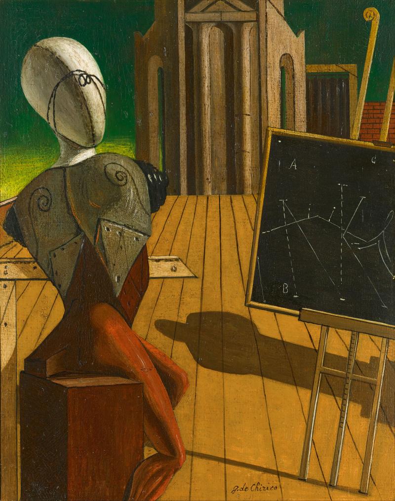 Lot 45 Giorgio de Chirico, Il Vaticinatore, oil on canvasboard, 1950, 49.8 by 39.6cm (est. £200,000-300,000)