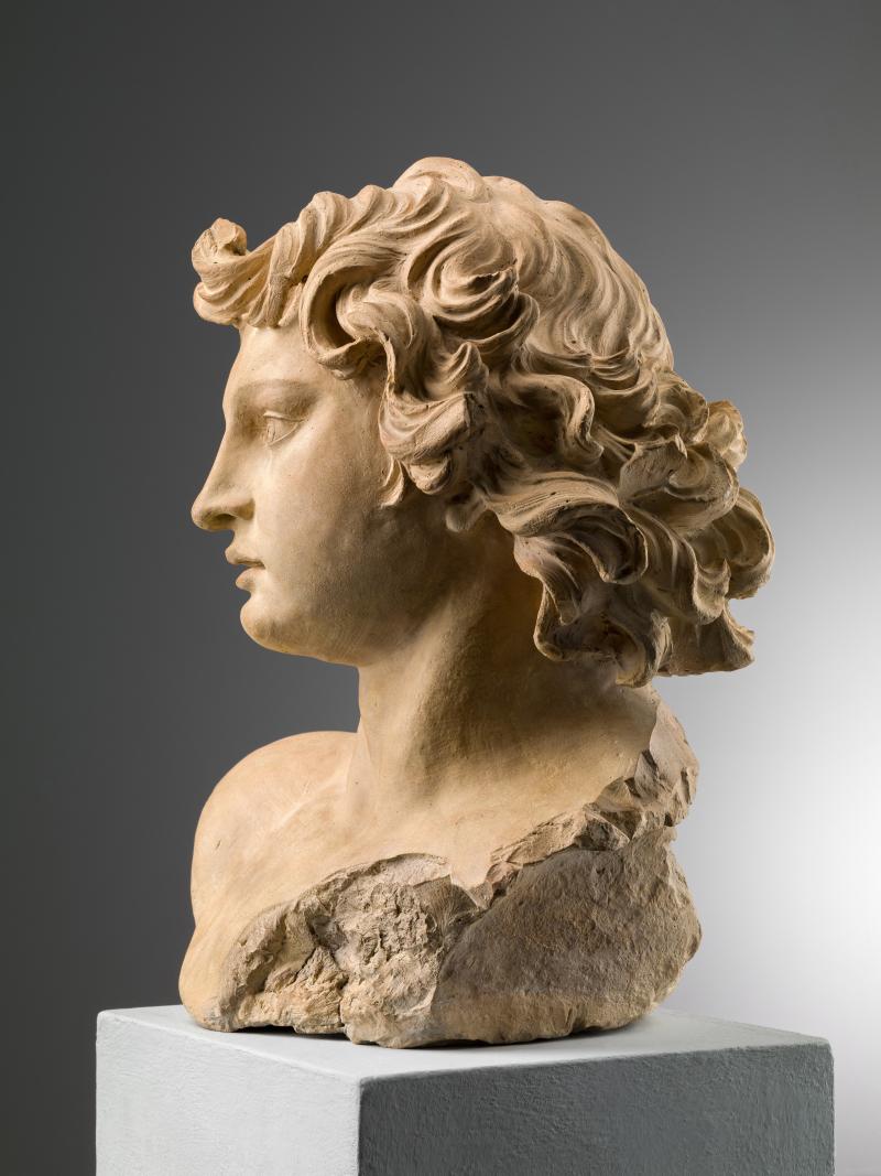 Carlo Orsi-Trinity Fine Art Antonio Giorgetti (doc. Rome from 1657-1669) Head of an Angel Terracotta height 39 cm