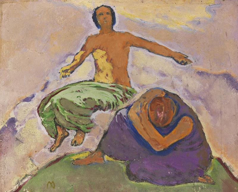 Koloman Moser „Trauer und Hoffen“, um 1914, Öl auf Karton, 28 x 34 cm, links unten monogrammiert: MK Bild: Schütz Fine Art