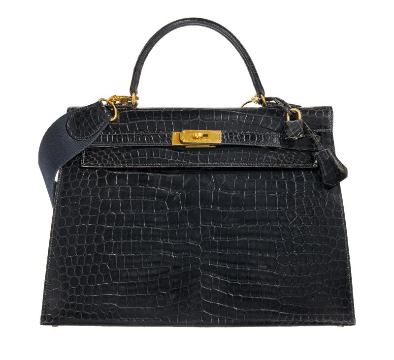 Hermès Henkeltasche "KELLY Sellier 35" Frankreich, 1995 | Schwarzes Krokodilleder Taxe: 22.000 – 25.000 Euro