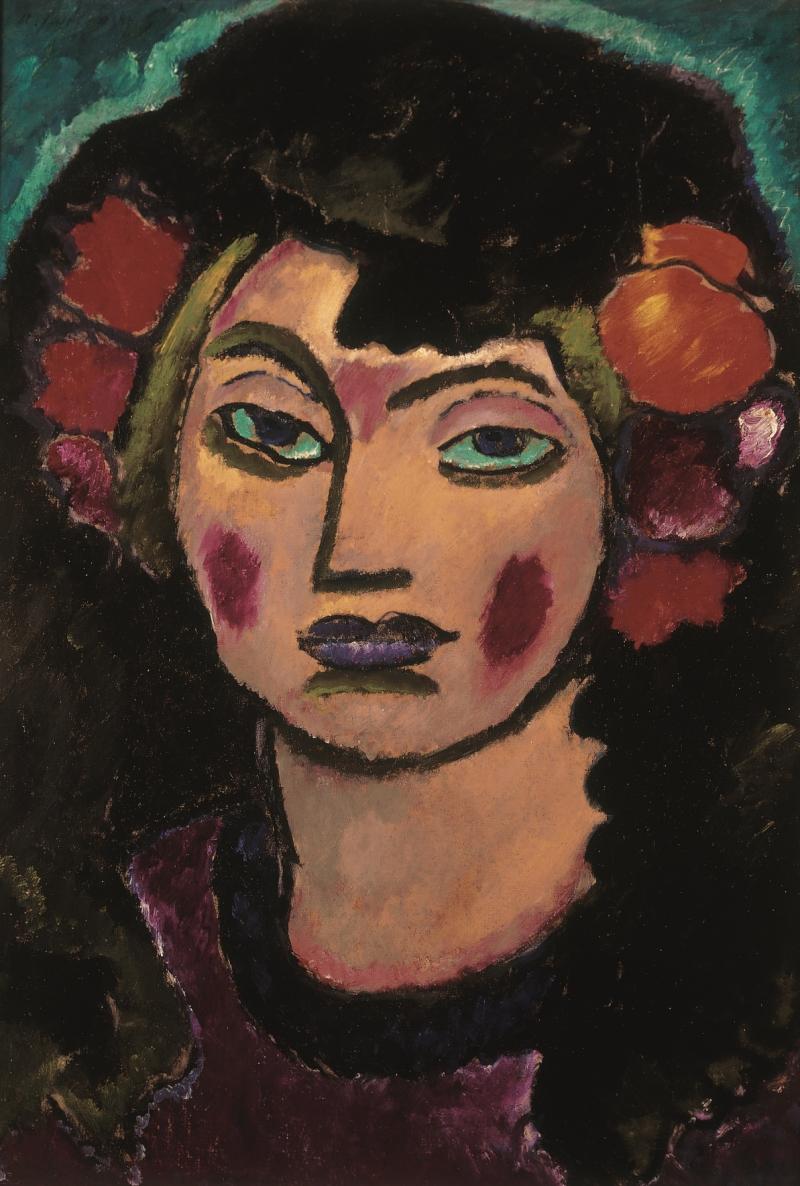 Alexej von Jawlensky, Spanisches Mädchen, 1912, Öl auf Karton, 70 x 50 cm, Sammlung Selinka, Foto: Thomas Weiss, Ravensburghen