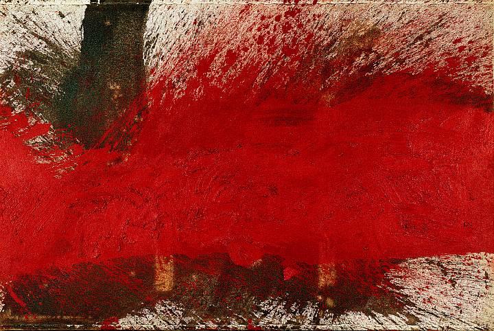 Hermann Nitsch | Bodenschüttbild (aus dem Roten Zyklus, Serie I, 6-teilig), 1995 | © Bildrecht Wien, 2019