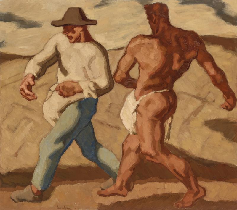 Albin Egger-Lienz, Sämann und Teufel, zweite Fassung, 1921; 131 x 146,5 cm, Öl auf Leinwand  © Tiroler Landesmuseen