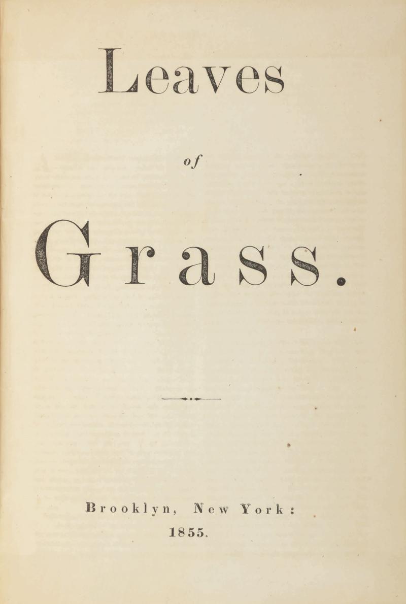 10047 Whitman Leaves of Grass. Brooklyn, 1855