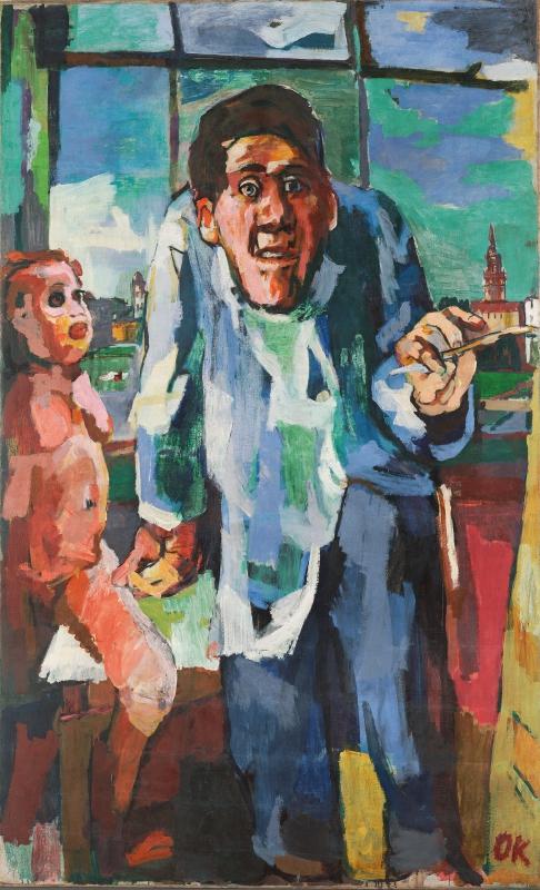 OSKAR KOKOSCHKA, Selbstbildnis an der Staffelei, 1922 © Leopold