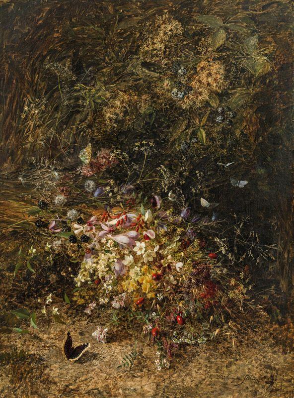 Olga Wisinger-Florian  Herbstfeldblumen, 1885 Öl auf Holz, 66 x 49 cm Schätzpreis:	40.000 - 60.000 EUR