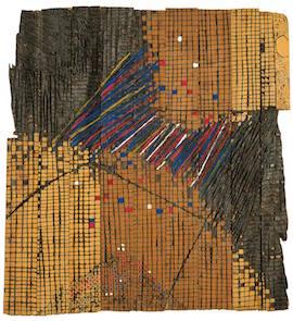 El Anatsui Earth-Moon Connexions, 1993 Wood, Tempera 35.4 x 33.2 x 1.2 inches (90 x 84,4 x 3 cm) Collection of the Smithsonian National Museum of African Art, Washington, DC