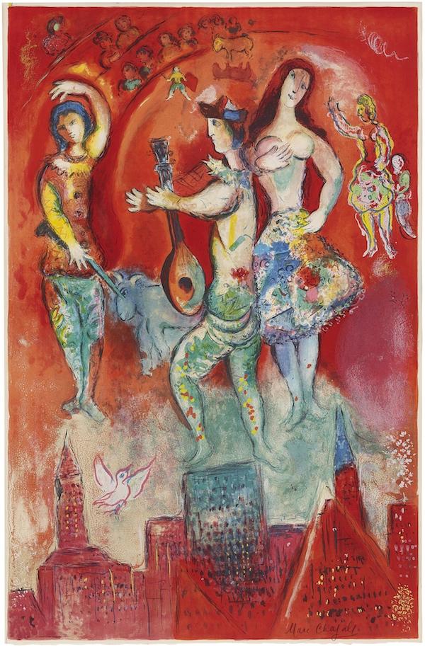 Marc Chagall, Carmen, Farblithographie 1967. Nur eines von vielen beeindruckenden Werken am Messestand von Annegret und Gernot Rudolf, Sylt, Foto: Galerie Rudolf