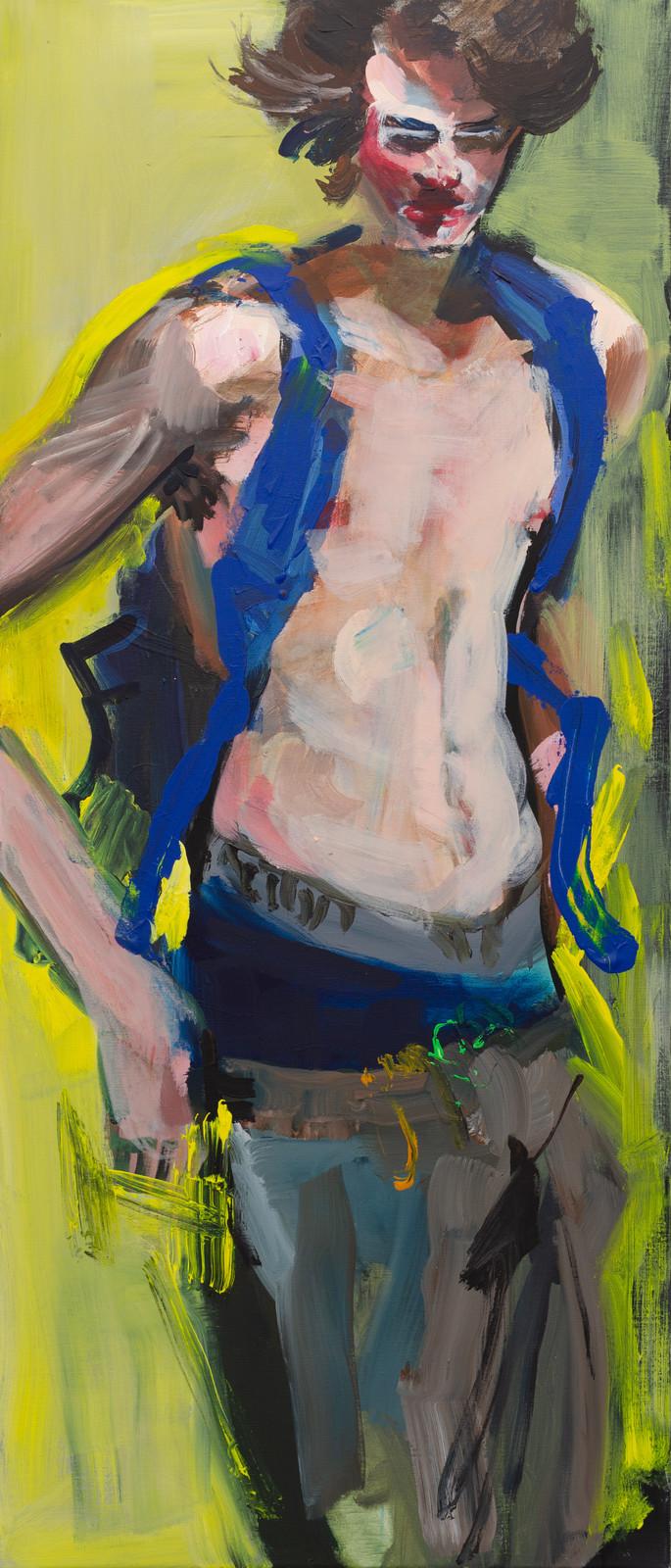 Rainer Fetting, Skater 2018, Acryl auf Leinwand, 140 x 60 cm