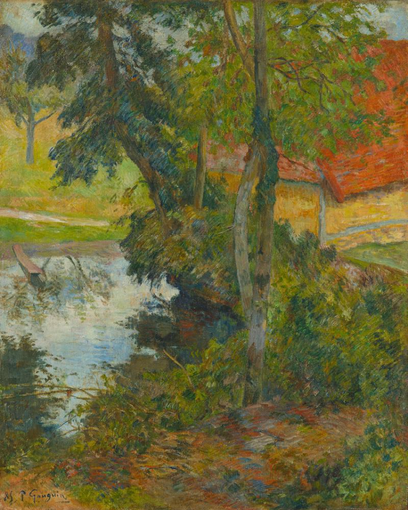 PAUL GAUGUIN, PAYSAGE AU TOIT ROUGE, 1885 Landschaft mit rotem Dach Öl auf Leinwand 81.5 x 66 cm Rudolf Staechelin Collection  Foto: Robert Bayer