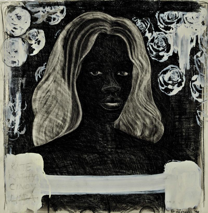 Lot 206 Property from a Private American Collector Kerry James Marshall Untitled (Self-Portrait) Supermodel signed and dated '94 Conté crayon, charcoal and acrylic on paper 19 3/4 by 19 3/8 in. 50.2 by 49.3 cm. Estimate $800,000/1.2 million