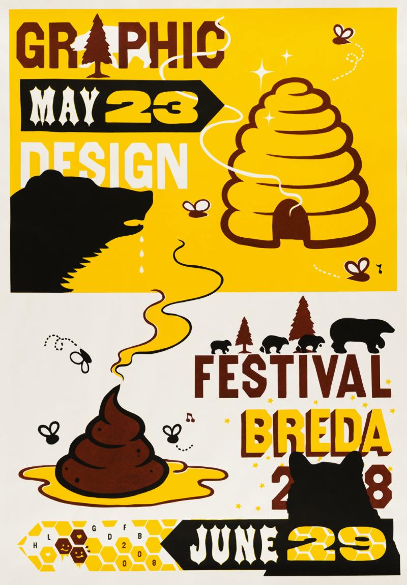 Harmen Liemburg (*1966), Sweet & Vicious – Graphic Design Festival Breda, 2008, Plakat, Siebdruck, 119 x 84 cm, Museum für Kunst und Gewerbe Hamburg, © Harmen Liemburg