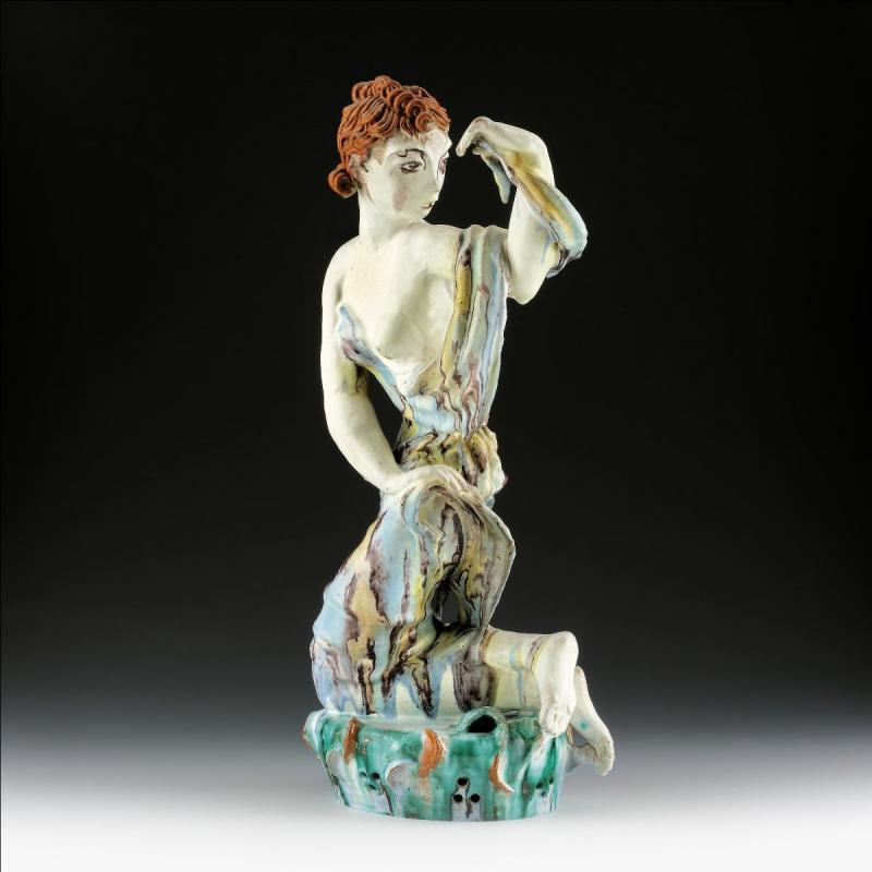 Vally Wieselthier, Kniende Figur mit Schal, um 1925, H 46,5 cm