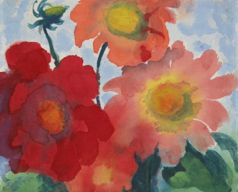 Nolde, Rote Dahlien (Red Dahlias)