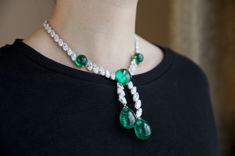 Colombian emerald and diamond necklace, Cartier - model - Magnificent Jewels and Noble Jewels Sotheby's Geneva 13 nov 2019