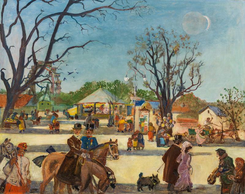 Oskar Laske (1874 – 1951) Wiener Prater mit Riesenrad um 1914, 1951 Öl auf Leinwand, 65 x 120 cm Schätzpreis: 60.000 – 90.000 €