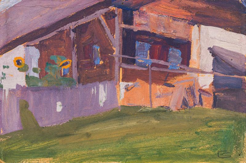 Egon Schiele (1890 – 1918) Bauernhaus, 1908 Öl auf Karton, 17,5 x 26,3 cm Schätzpreis: 150.000 – 300.000 €