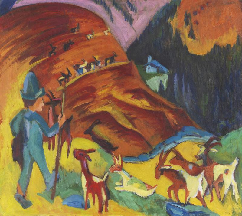 33 ERNST LUDWIG KIRCHNER Heimkehrende Ziegenherde, 1920. Öl auf Leinwand Schätzpreis: € 400.000 - 600.000