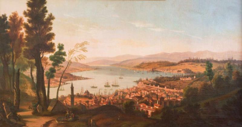 Sebastian Pether (1790 England - 1844 London) (attrib.) Blick auf Konstantinopel, Öl auf Leinwand, 92,5 cm x 173,5 cm Zuschlagspreis:	20.000 EUR