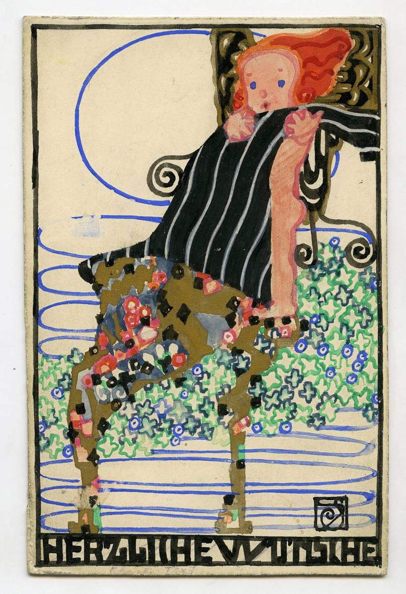 Susi Singer, Postkarte der Wiener Werkstätte (Nr. 631), 1912 © MAK