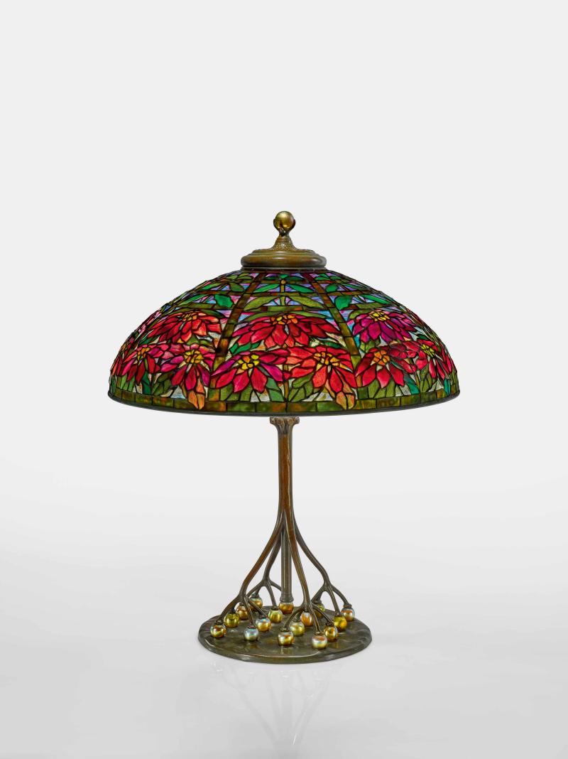 10170 Lot 418 - Tiffany Studios, 'Double Poinsettia' Table Lamp