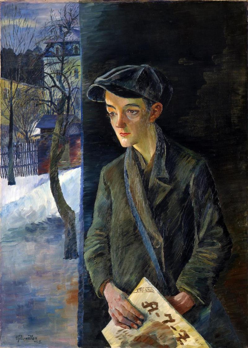 Conrad Felixmüller (1897-1977),  Zeitungsjunge, 1928, Öl auf Leinwand,  Lindenau-Museum Altenburg  © VG Bild-Kunst, Bonn 2019