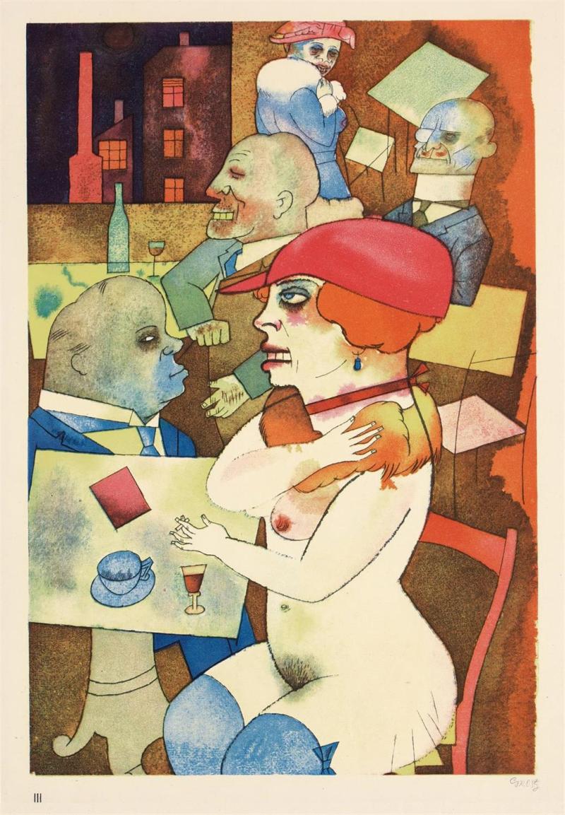 George Grosz (1893-1959),  Schönheit, dich will ich preisen,  Bl. 3 der Mappe ›Ecce homo‹, 1920,  Karton, Offset,  Stiftung Deutsches Historisches Museum, Berlin  © Estate of George Grosz, Princeton N.J. / VG Bild-Kunst, Bonn 2019