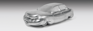 Erwin Wurm* (geb. 1954) Fat Car, 2005 Mischgips, silber bemalt H. 34, B. 102, T. 57 cm