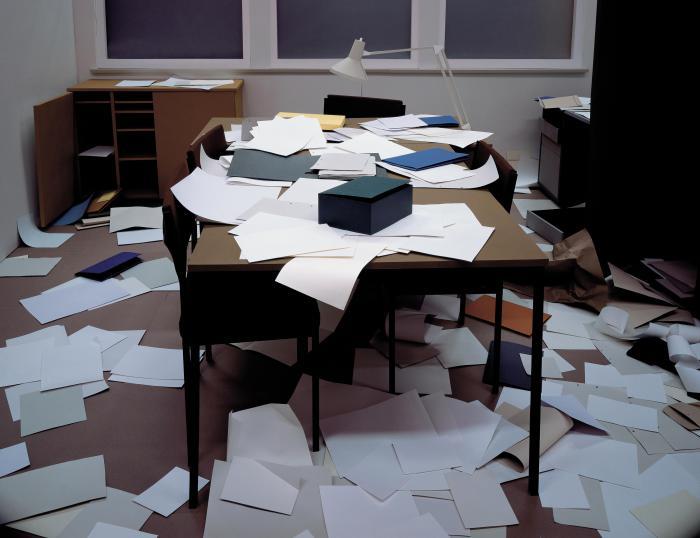 Thomas Demand (*1964) Büro, 1995 (2007) C-Print, 186 × 242 cm DZ BANK Kunstsammlung im Städel Museum, Frankfurt am Main © VG Bild-Kunst, Bonn 2019