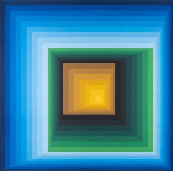 Victor Vasarely (1906–1997) Rey-Tey-Ket, 1969 Arcyl auf Leinwand, 160 × 160 cm Städel Museum, Frankfurt am Main Eigentum des Städelschen Museums-Vereins e.V. © VG Bild-Kunst, Bonn 2019