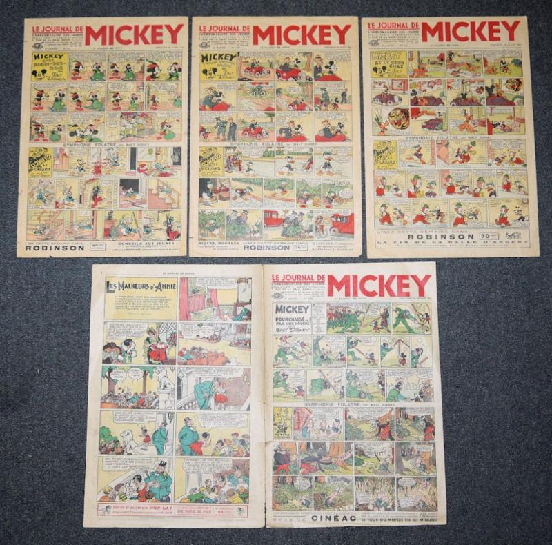 Le Journal de Mickey, 4 frühe Ausgaben, Frankreich 1937 Schätzpreis:	80 - 100 EUR