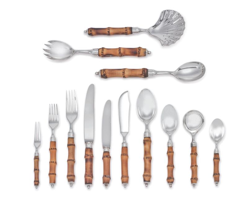 An Italian Silver and Bamboo Flatware Service, Buccellati, Milan Late 20th Century Estimate $5/7,000 Sold for $93,750