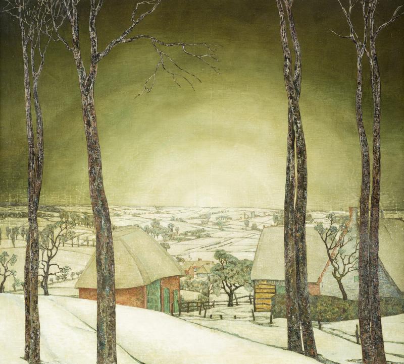 VALERIUS DE SAEDELEER (1867 Aalst - 1941 Leupegem), Winterland-schaft, um 1927, Öl auf Leinwand. 85,5 x 94,5 cm