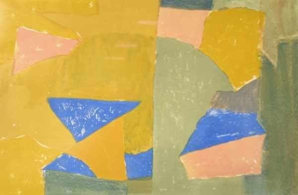 POLIAKOFF Serge (1899 Moskau-1969 Paris) "Composition jaune, bleue et rouge", Abstrakte Kompositionen in Erdtönen und Formen, Farblithographie Mindestpreis:	800 EUR