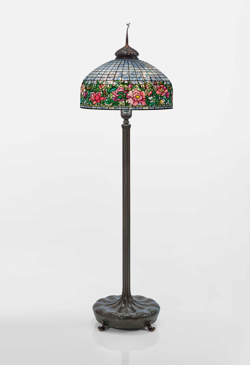 10340 Lot 27 - Tiffany Studios, 'Peony Border' Floor Lamp